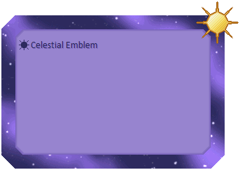 A purple balloon with a star emblem in the corner. The border is thick and has a starry appearance.