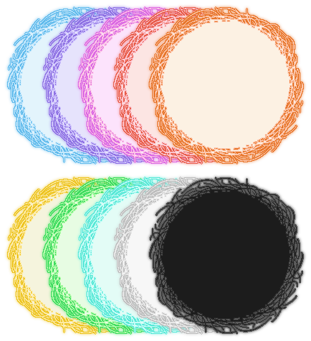Ye Olde Soul Spell balloon's color alts, 10 colors in total.